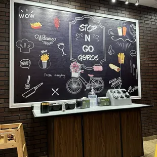 Condiment and cutlery area