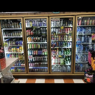 a refrigerated beverage display