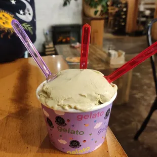 Pistachio gelato. GOOD