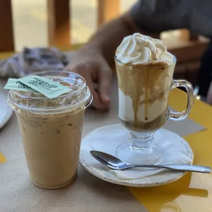 Iced Vanilla Latte and Affogato