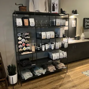 a display of coffee products