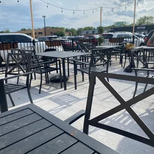 Checking out this brand spankin new patio!