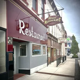 the front of the restaurant