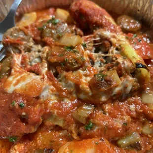 Sausage stuffed banana peppers.