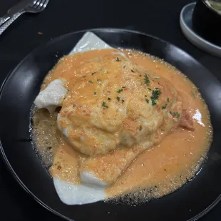 Chicken Parmesan with plum sauce