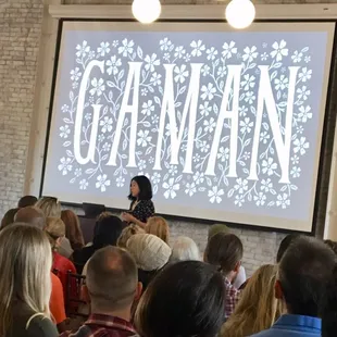 View from the back row, keynote speaker.