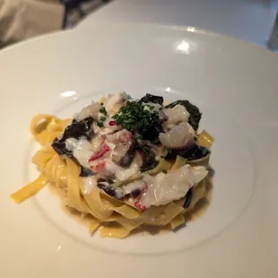 Lobster mushroom tagliatelle is a 6 out of 5 3
