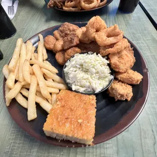 From the pick 3 platter catfish, shrimp, and scallops