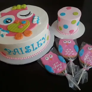Owl Cake, Smash, &amp; Cookie Pops