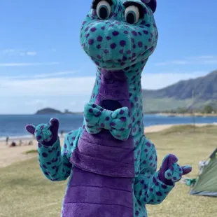 Meet Spot ! Our Friendly 9 ft dinosaur