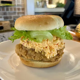 Fried Chicken Pimento Cheese Sandwich