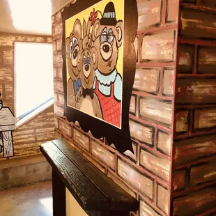 Inside one of the miniature homes.