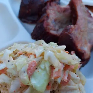 meat and coleslaw