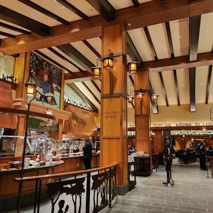 Interior decor and Inside the lobby-buffet station area. Self-serve dinner buffet.