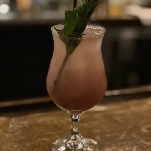 PURPLE DRINK  Blanco Tequila,Cointreau,Raspberry,Lemon,Ginger Beer, Mint