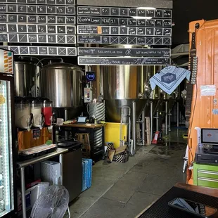 Inside. Brew tanks.