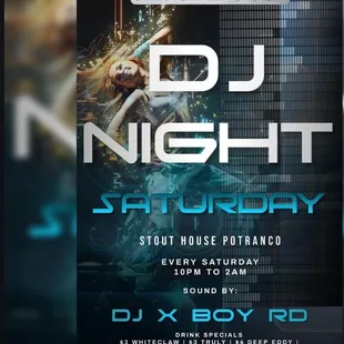 a flyer for a dj night