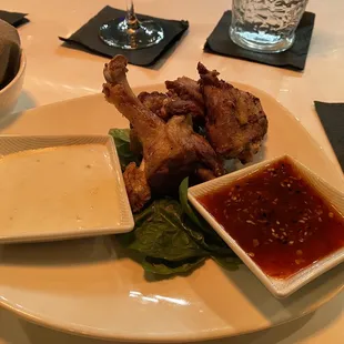 Duck Wings w sauce on the side (by request).