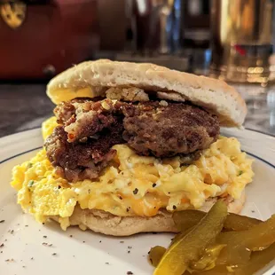 Southern sage sausage, egg and cheese biscuit