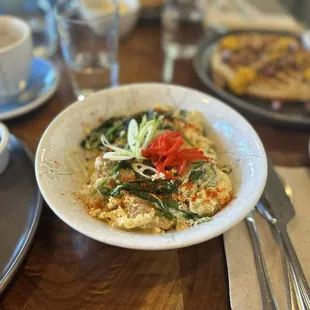 a bowl of food on a table