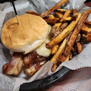 Giant stowaway 1/2 lb burger and fresh cut fries