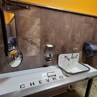 ows a sink in a bathroom