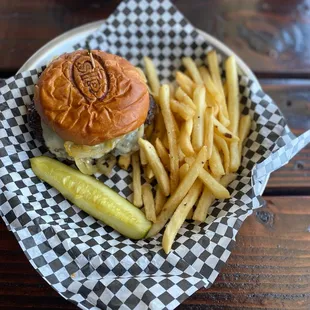 Far shot of the Hellcat burger