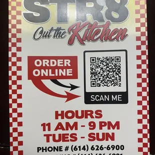 Front of Menu