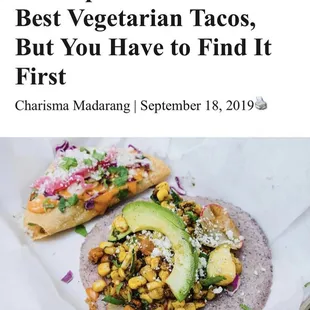 Best Vegetarian Tacos in Orange County but you have to find us first