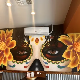 Front of the restaurant artwork