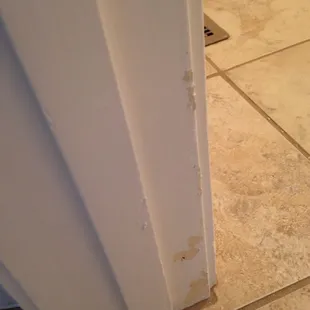 Paint already flaked off before they left worksite. Refused to fix.