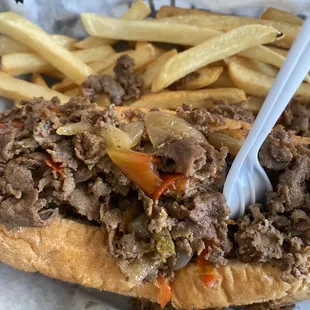 a sandwich and french fries