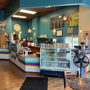 the interior of a coffee shop