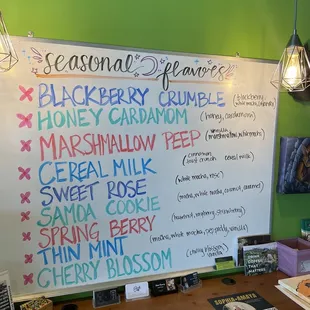 Seasonal menu. The blackberry crumble is outstanding!