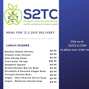 menu