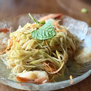 FUJI APPLE AND PRAWN SALAD 24 Poached Shrimp, Fuji Apple, Jicama, Dijon Mint Dressing,