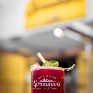 Whiskey cocktails on our lounge patio.