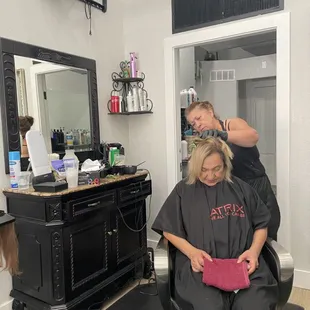 Men women and children hairstyling