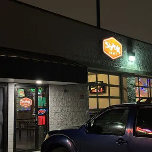 a truck parked outside