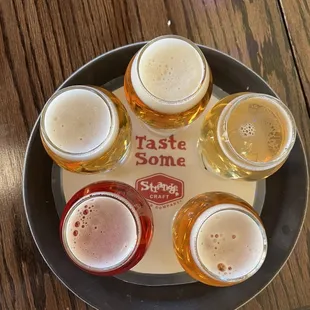 Breakfast Grapefruit IPA, Cherry Kriek, Zora Rosemary Pale Ale, Silverbrick Norwegian Farmhouse Ale, and the Mango Tajin Sour