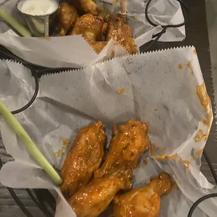 Spicy garlic Parmesan &amp; lemon pepper wings