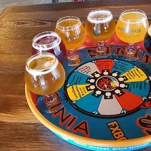 a tray of beer