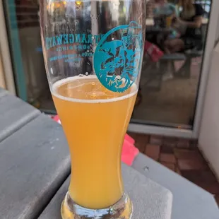 22 oz glass (half drank )