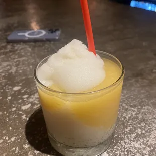 Swirled Frozen pina colada and Passionfruit