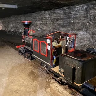 Cool electric train ride underground.