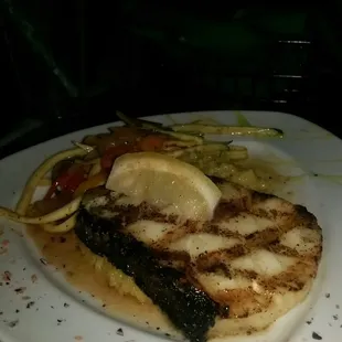 a grilled fish dish