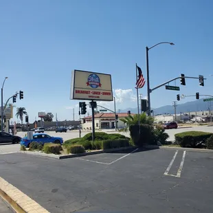 Strati burger logo from the drive thru