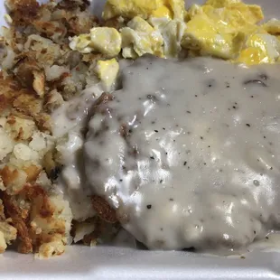 Country Fried Steak and Eggs