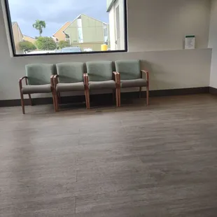 Waiting area with chairs, daughter&apos;s dermatologist appointment