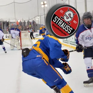 Strauss Puck at Hockey Day Minnesota 2017, from Pioneer Press